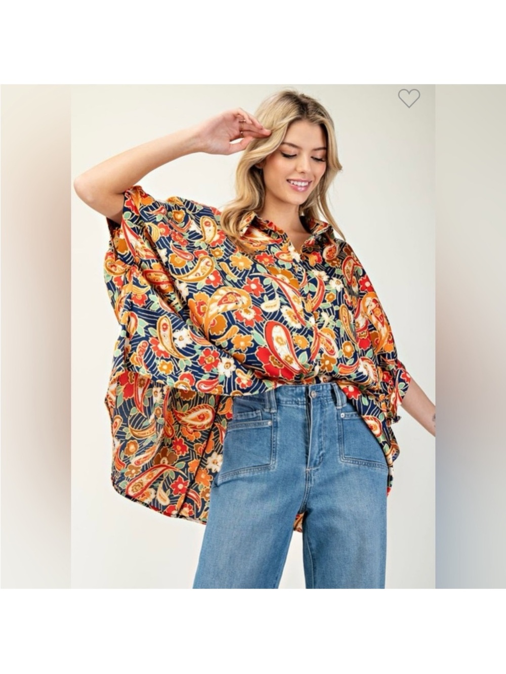 ee:some Floral Paisley Blouse Small NWOT - Picture 2 of 9
